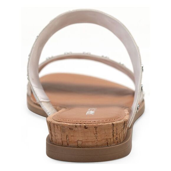 SUN STONE Womens White 1/2 Heel Easten Round Toe Wedge Slip On Slide Sandals 8 M - Picture 2 of 3